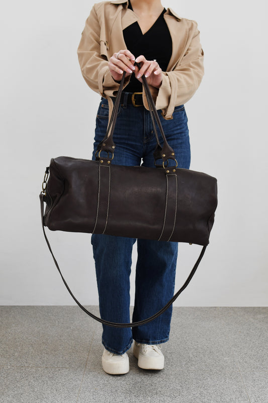 Ground Leather Black Leather Duffel Bag View 2 Cape Town