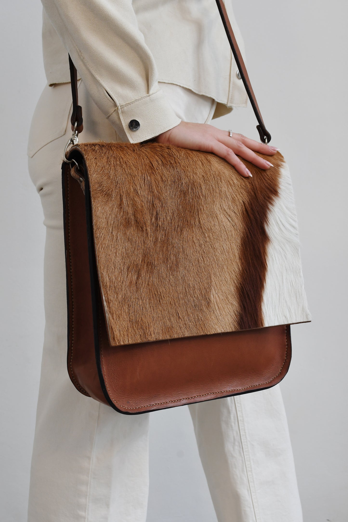 Premium springbok leather handbag handcrafted Cape Town South Africa R2475 authentic African craftsmanship