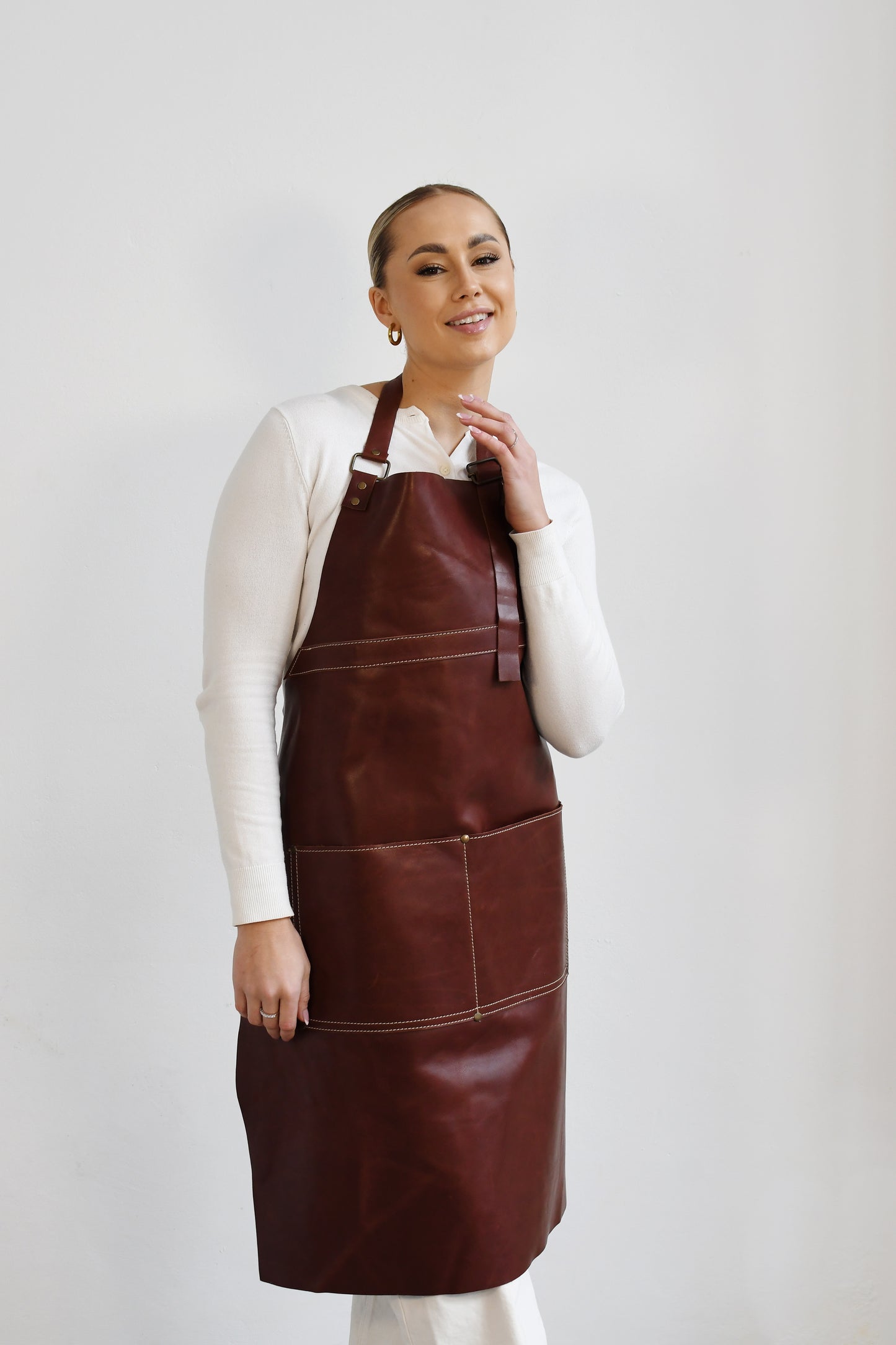 Premium leather apron handcrafted Cape Town South Africa authentic artisan cooking accessory, made in Cape Town, R1,375