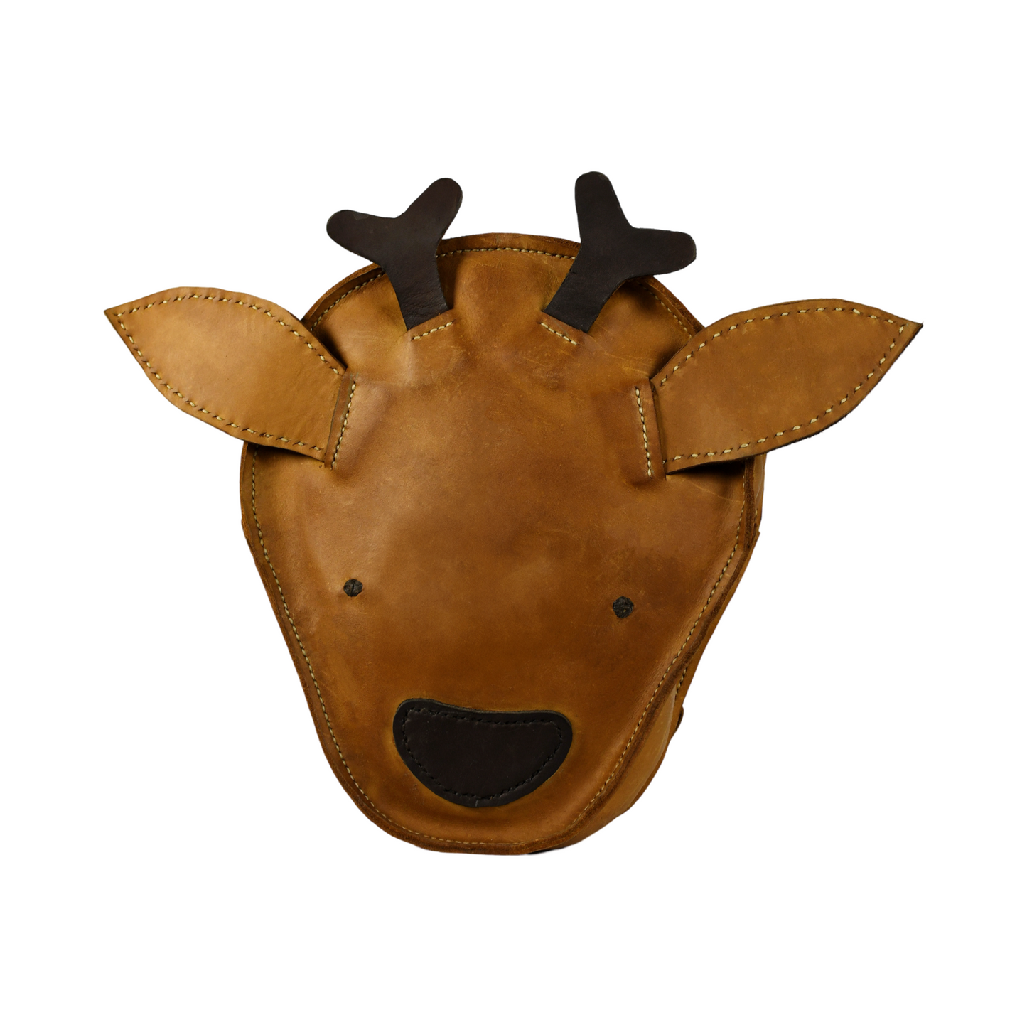 Beautiful handcrafted brown leather bag for kids of a reindeer made in Cape Town, South Africa, R1,380