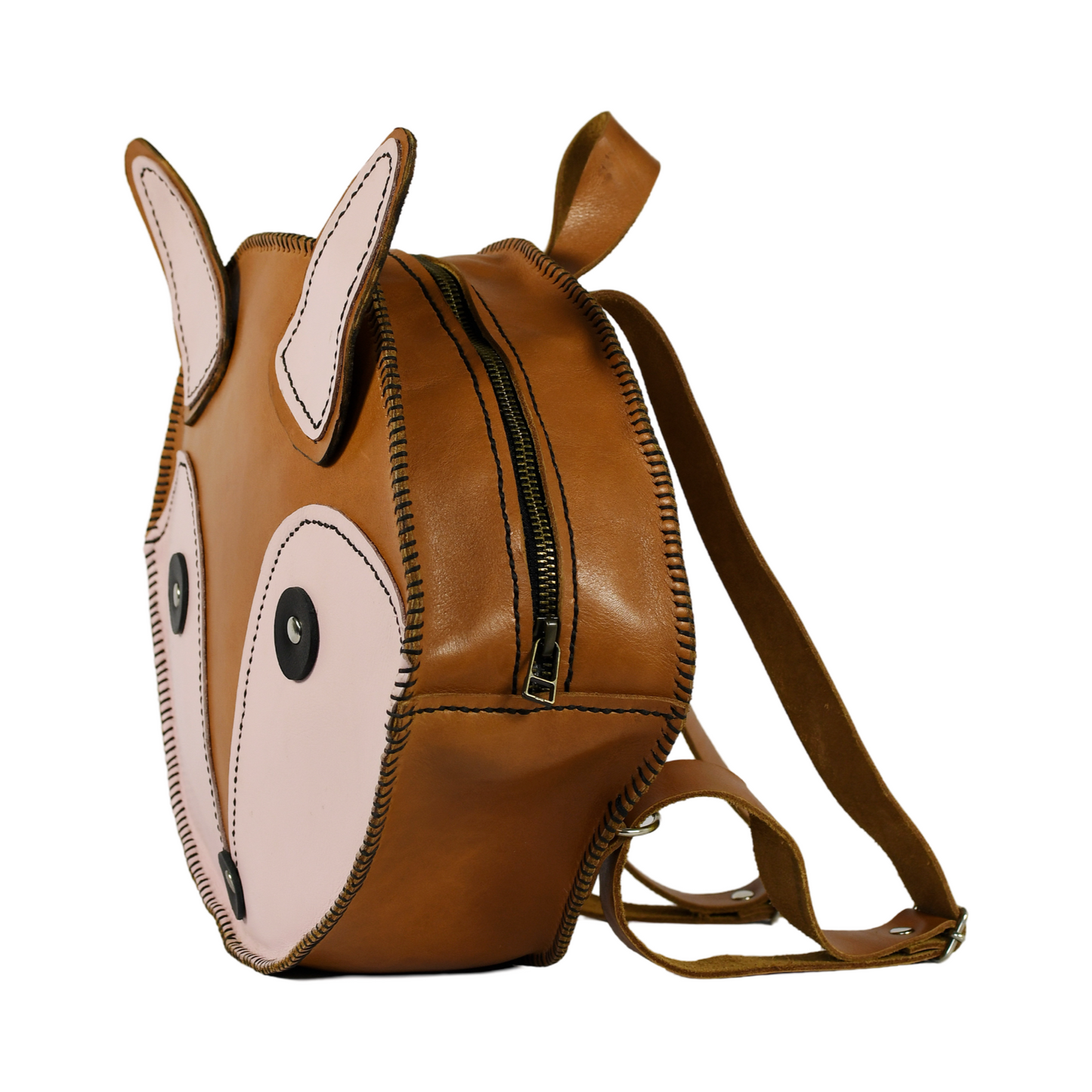 Beautiful handcrafted brown leather bag for kids of a fox in Cape Town, South Africa, R1,380