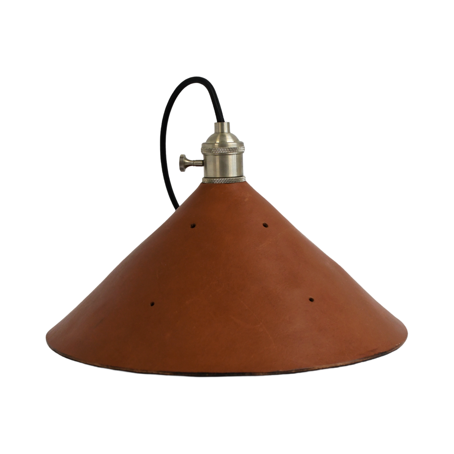 a Beautiful handcrafted brown leather light pendant made in Cape Town, South Africa, R1,720