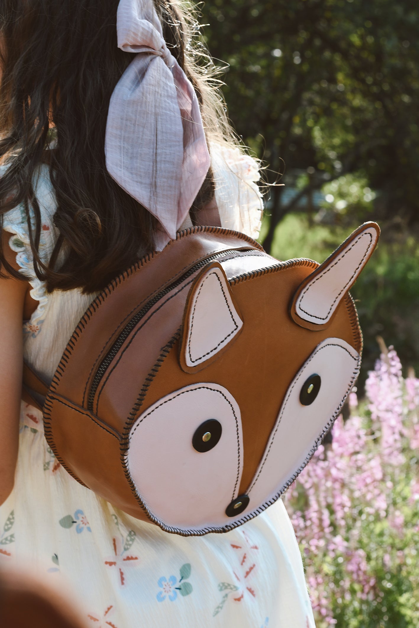 Beautiful handcrafted brown leather bag for kids of a fox in Cape Town, South Africa, R1,380