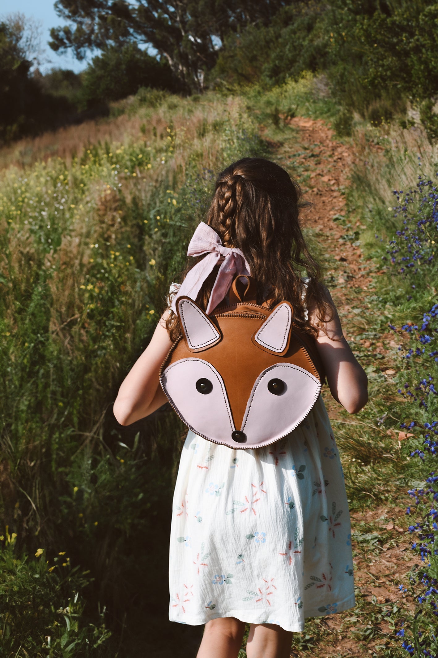 Beautiful handcrafted brown leather bag for kids of a fox in Cape Town, South Africa, R1,380