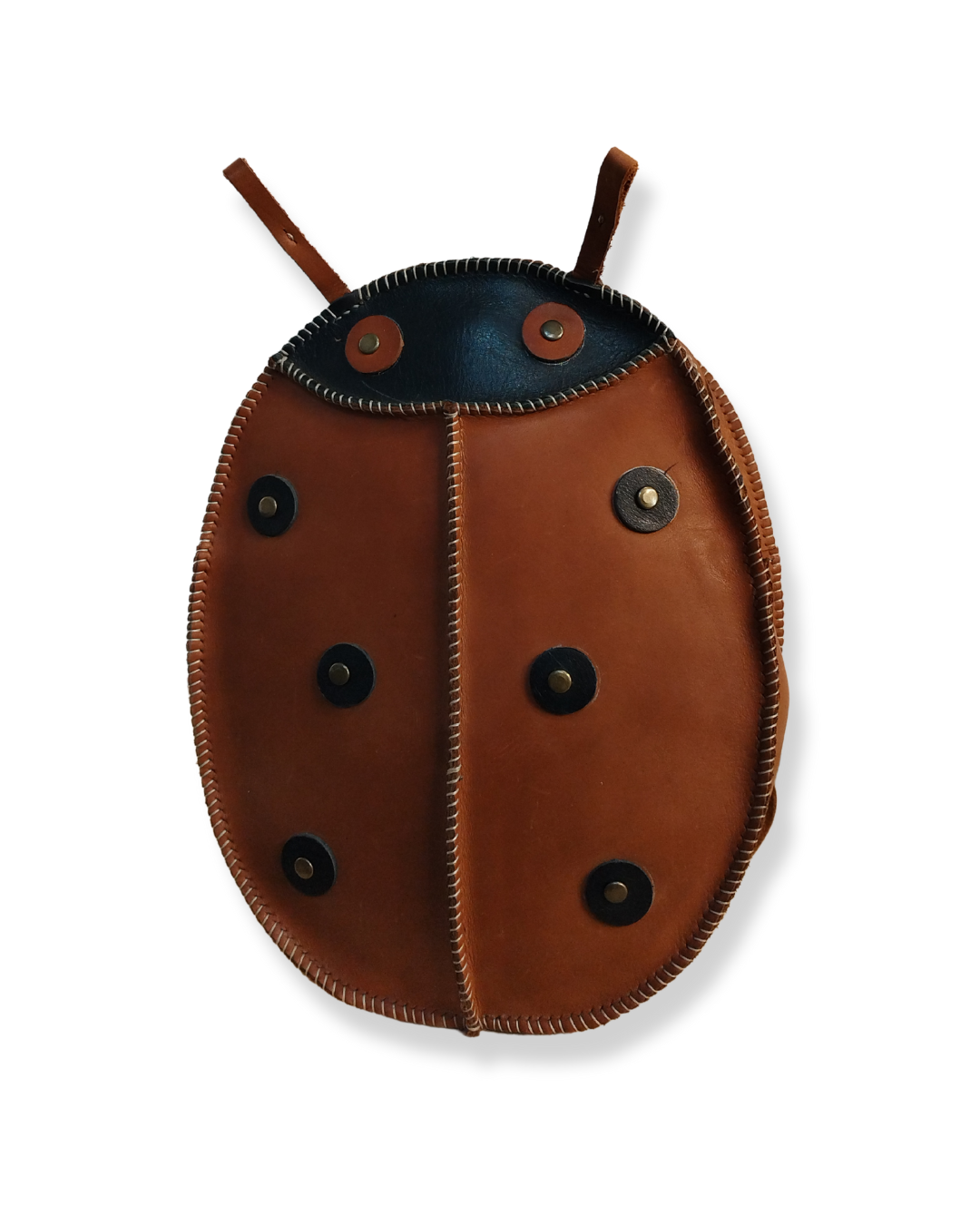 a Beautiful handcrafted brown leather lady bug kids bag made in Cape Town, South Africa, R1,380 Leather school backpack