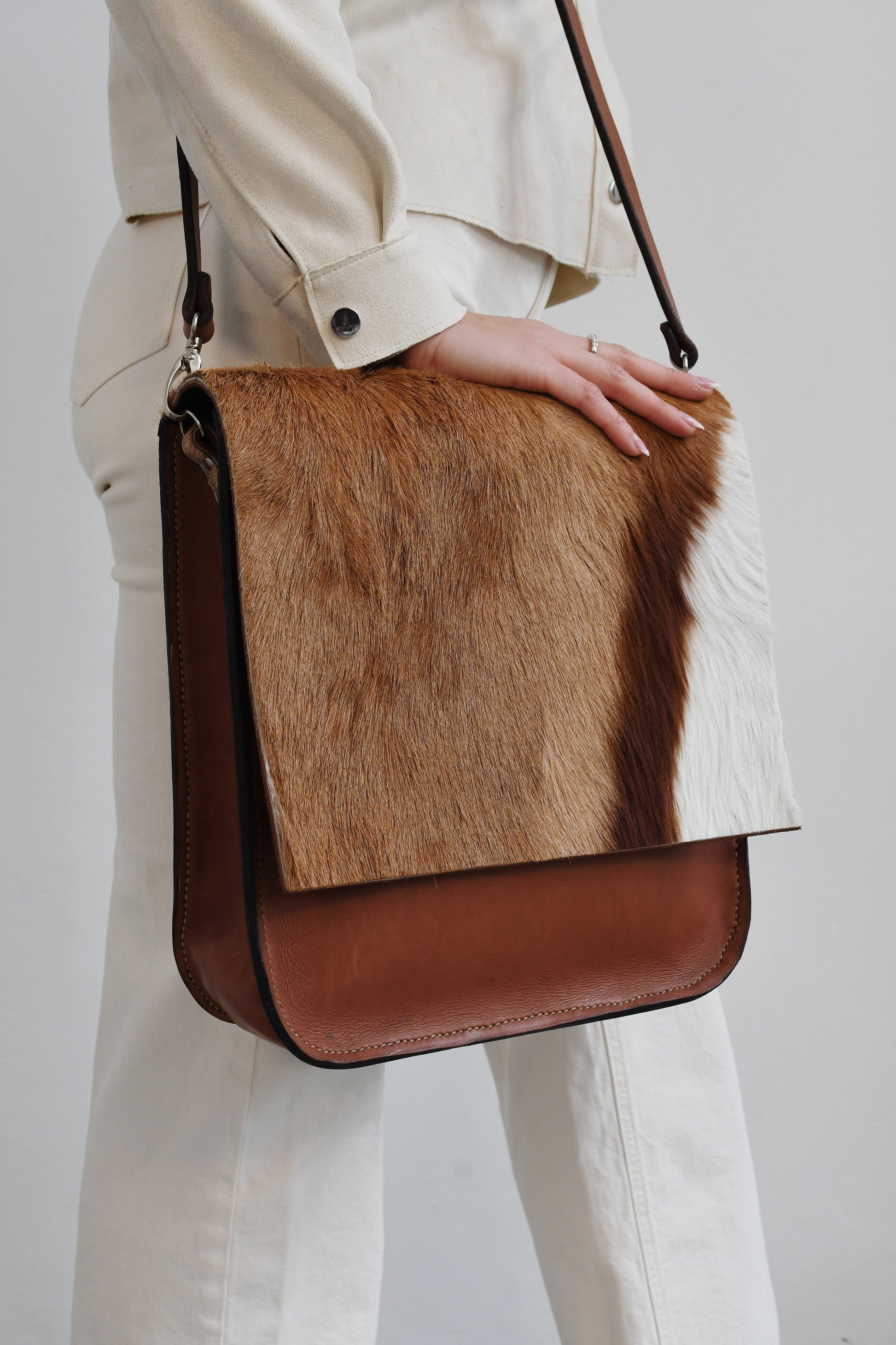 Premium springbok leather handbag handcrafted Cape Town South Africa R2475 authentic African craftsmanship
