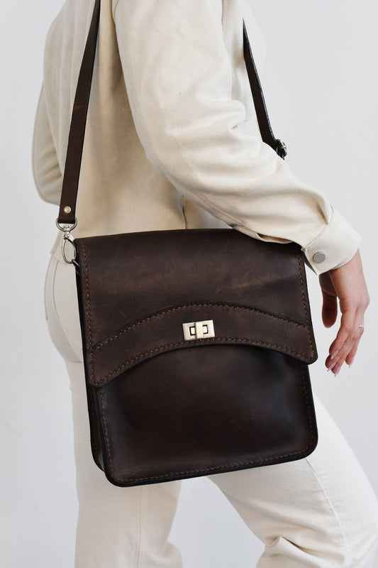 Ground Leather Leather Messenger Bag Small View 2 Cape Town