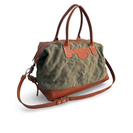 Capri and Leather Overnight Bag
