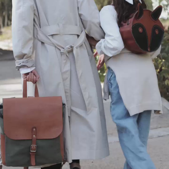 Beautiful handcrafted brown leather bag for kids of a fox in Cape Town, South Africa, R1,380