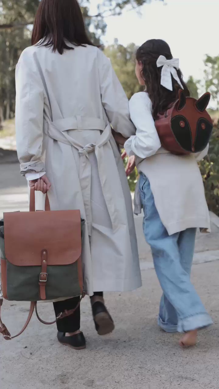 Beautiful handcrafted brown leather bag for kids of a fox in Cape Town, South Africa, R1,380